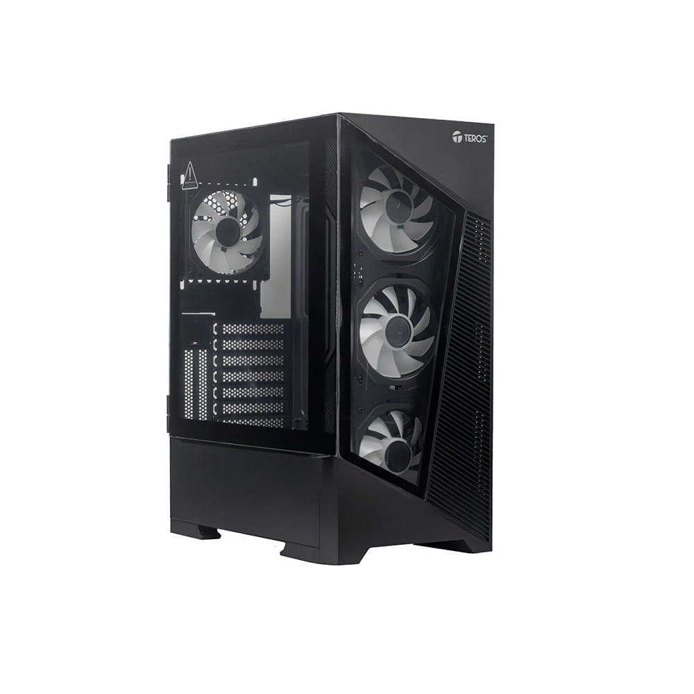 Case TEROS TE-1330G ITX M-ATX ATX E-ATX 3.5 y 2.5 Pulg sin fuente Gamer Negro