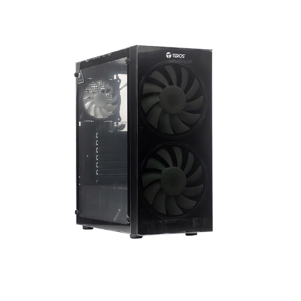 Case TEROS TE-1333G ITX M-ATX ATX 3.5 y 2.5 Pulg sin fuente gamer negro