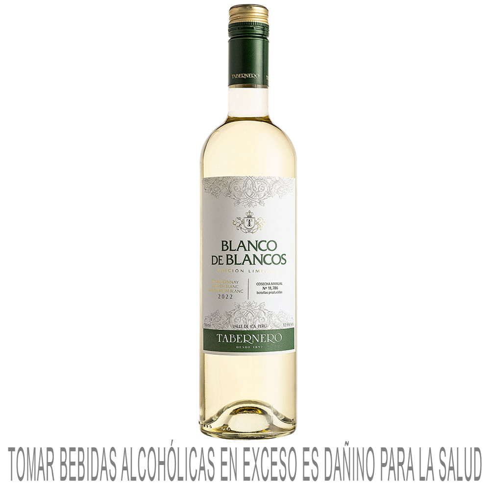 Vino Blanco TABERNERO Blanco de Blancos Chardonnay Chenin Blanc Sauvignon Blanc Botella 750ml