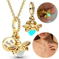 Collar Charms Dije Luciérnaga Evangeline Plata 925 Luminoso