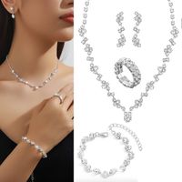 Joyería 5 Piezas Collar Pulsera Pendientes Y Anillo Pregalos