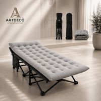 Cama Plegable Portátil Gris con Colchón bolsa Interior y Exterior