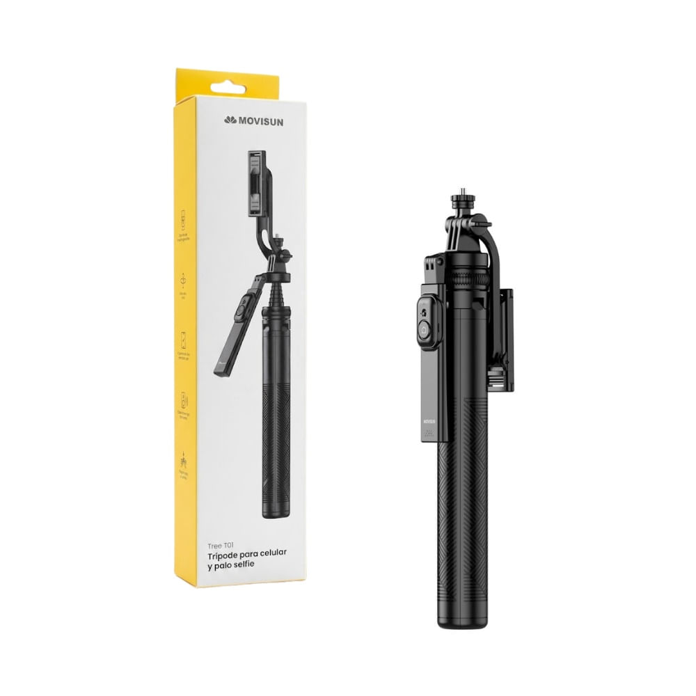 Tripode y Selfie Stick 2 en 1 con Control Bluetooth 360° 1.8 metros TREE T01 Movisun