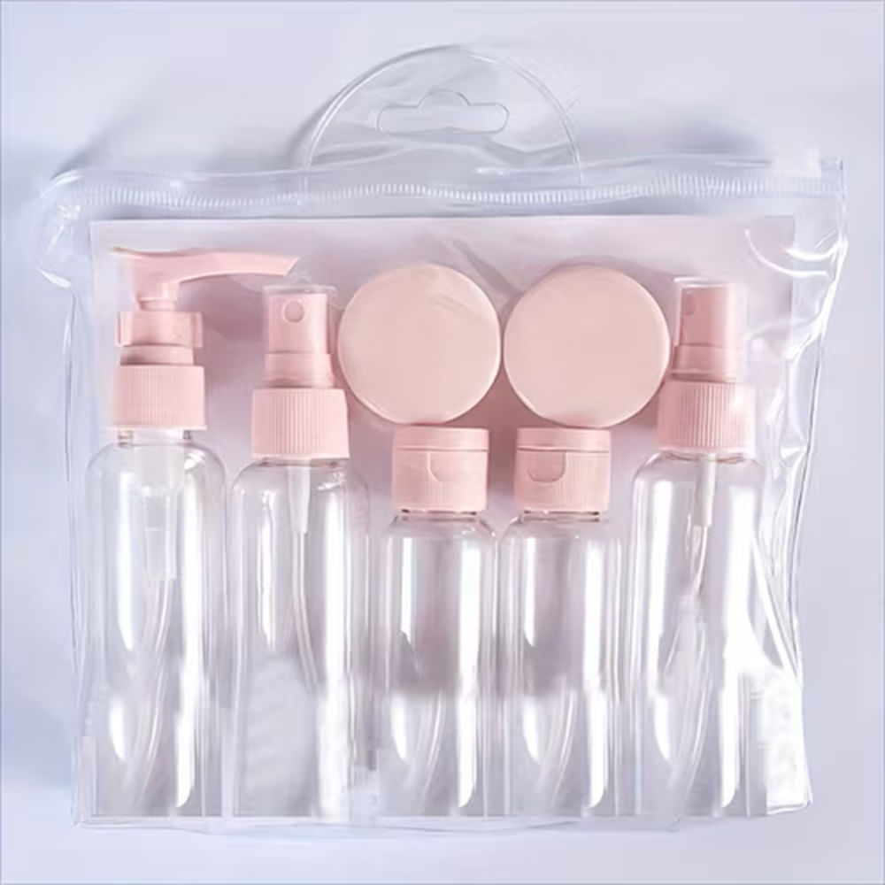 Kit x 7 botellas de viaje contenedores portátiles
