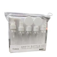Kit x 7 botellas de viaje contenedores portátiles BLANCO