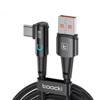 Cable Toocki USB A a USB C 3m 100W 90 Grados Trenzado