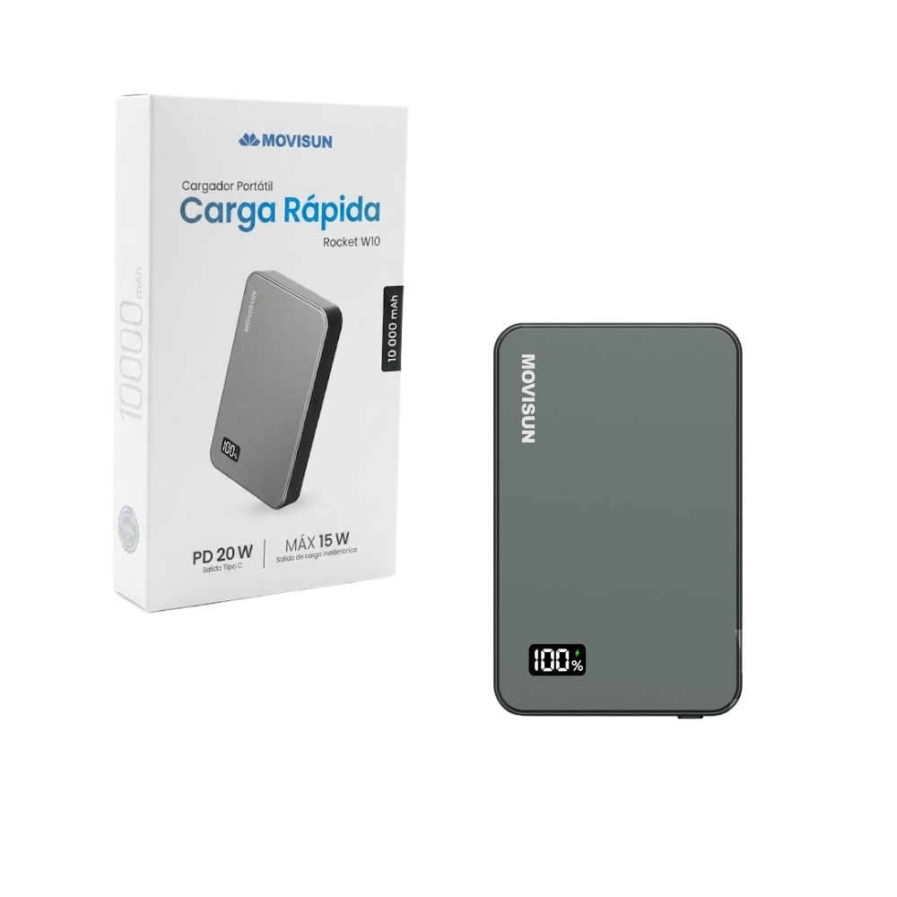Power Bank Inalambrico Magnetico 10000mAh 20W Rocket Pantalla Digital W10 Movisun