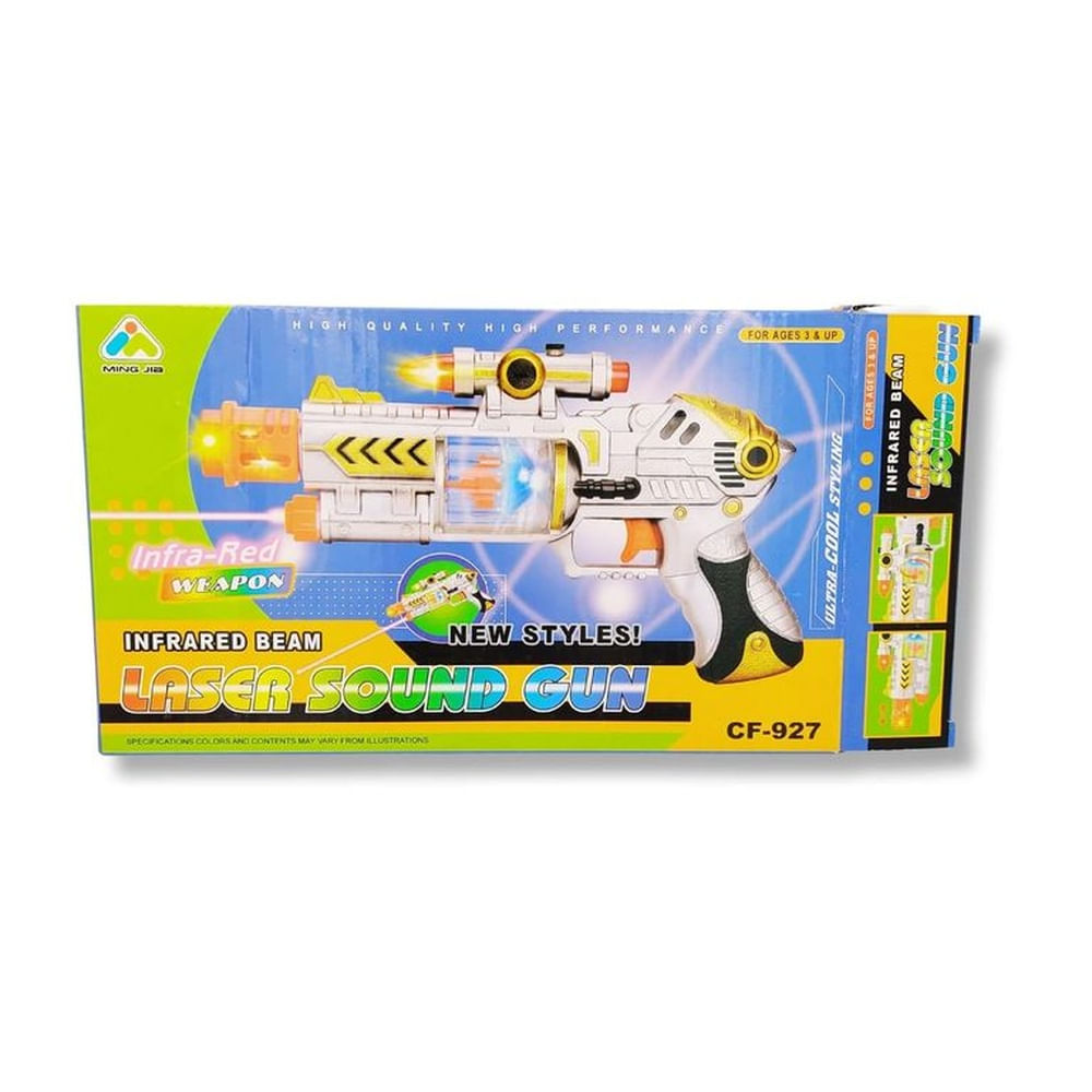 PISTOLA DE JUGUETE LASER SOUND GUN CON LUCES Y SONIDO Gris