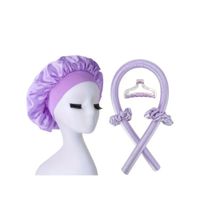 SET DE GORRO SATIN + ONDULADOR LILA