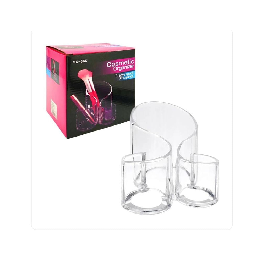 ORGANIZADOR DE ACRILICO PARA BROCHAS Y MAQUILLAJE Blanco