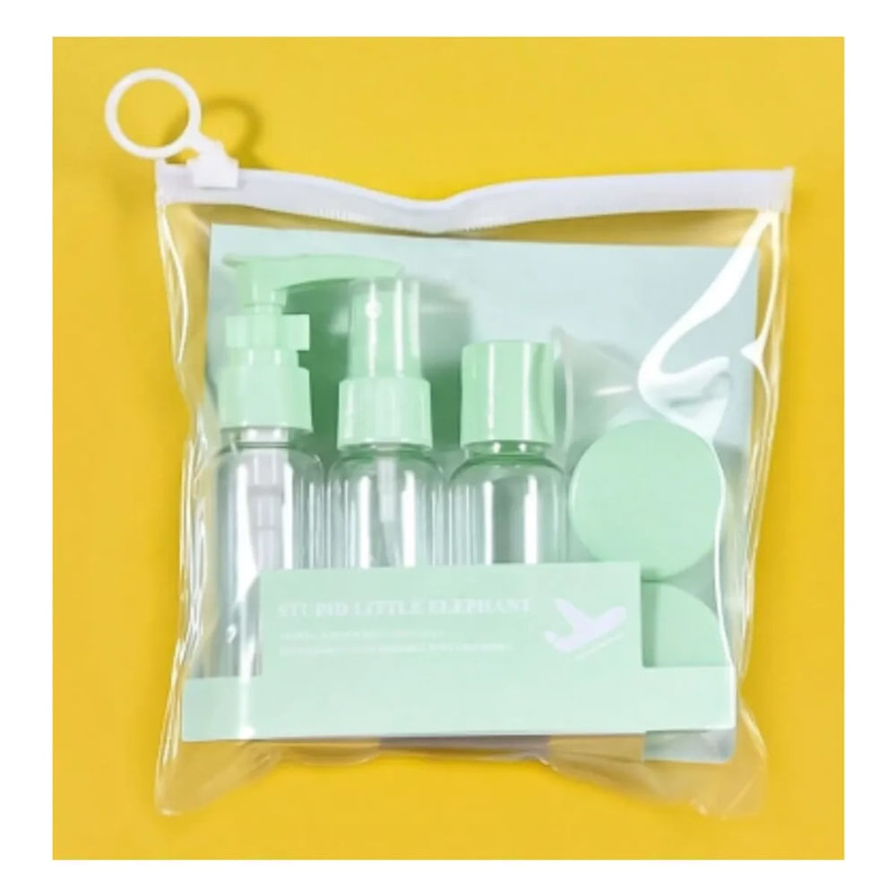 Set de botellas para viaje 7 piezas con neceser envases