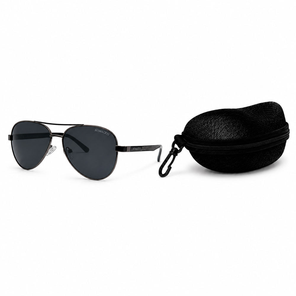 Lentes de Sol Romaceti 234P Negro-Negro Aviador Unisex
