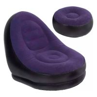 Sofá Inflable LS-633 Morado con Reposapiés Portátil