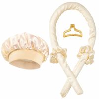 SET DE GORRO SATIN + ONDULADOR BEIGE