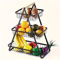 Frutero Escalera de 3 Niveles de Metal Negro 870011