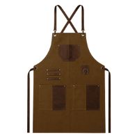 Mandil Parrillero Premium Ecocuero Camel Regulable