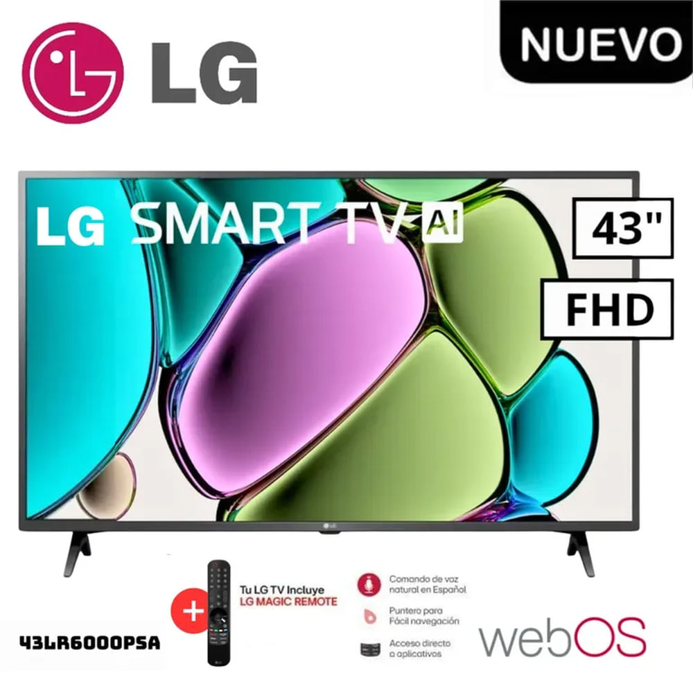 Televisor LG 43 SMART TV FHD LED 43LR6000PSA  MAS Control Magic MR24GN
