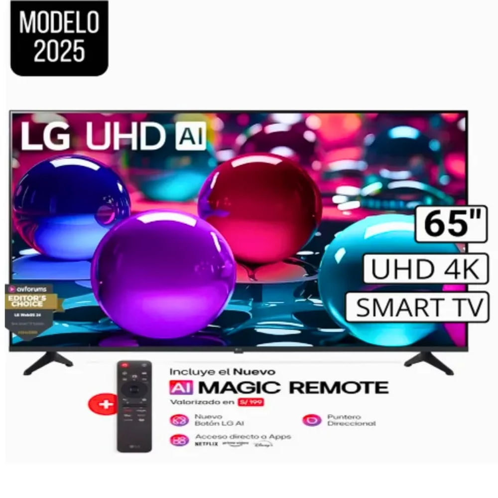 Televisor LG 65 Smart UHD 4K Thinq AI 65UA7300PSB  MAS Control Magic MR25GA 2025
