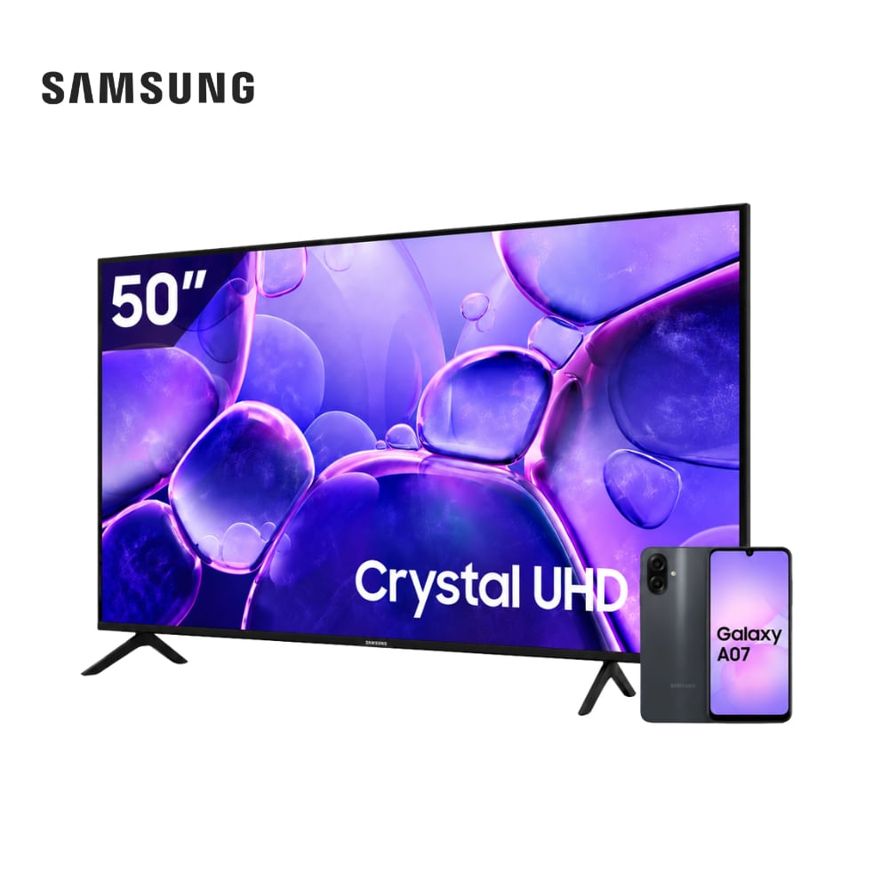 Combo Samsung Smart TV 50 Pulgadas Crystal UHD 4K Más Celular Galaxy A07 128GB