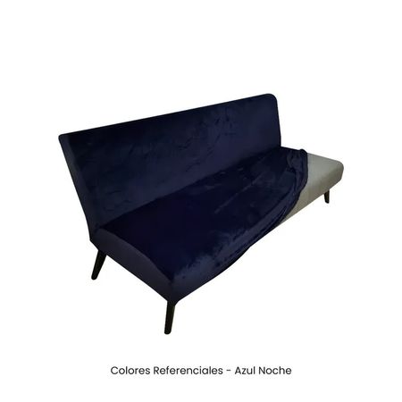 Funda de Futón en tela de terciopelo nacional - Azul Noche Azul Oscuro