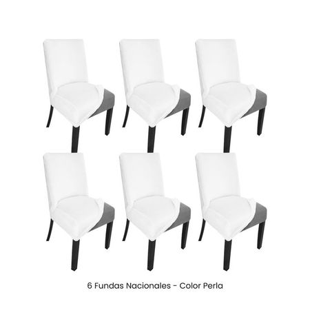 6 Fundas Nacionales de Terciopelo para Silla Butaca Curva - Perla Perla