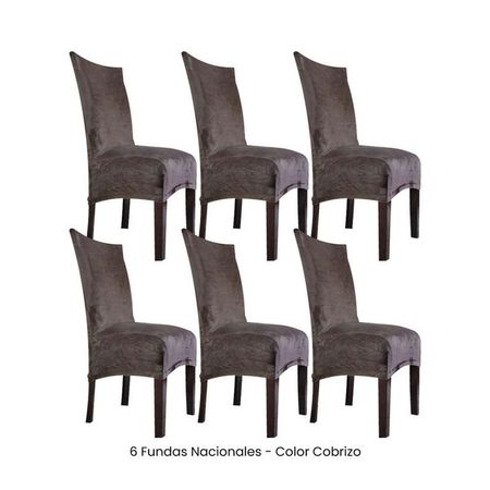6 Fundas Nacionales de Terciopelo para Silla Recta - Cobrizo Cobrizo