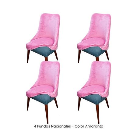 4 Fundas Nacionales de Terciopelo para Silla Brazo - Amaranto Rosado