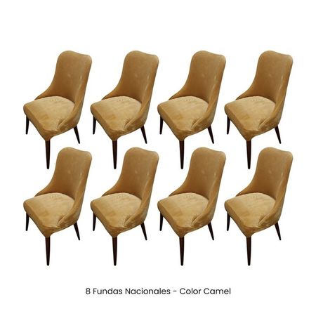 8 Fundas Nacionales de Terciopelo para Silla Brazo - Camel Camel