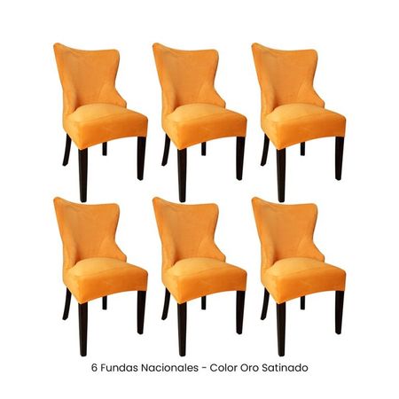 6 Fundas Nacionales de Terciopelo para Silla Princesa - Oro Satinado Oro