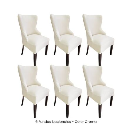 6 Fundas Nacionales de Terciopelo para Silla Princesa - Crema Crema