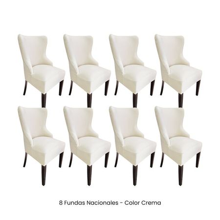 8 Fundas Nacionales de Terciopelo para Silla Princesa - Crema Crema
