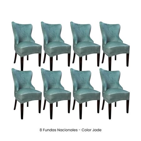 8 Fundas Nacionales de Terciopelo para Silla Princesa - Jade Verde Jade