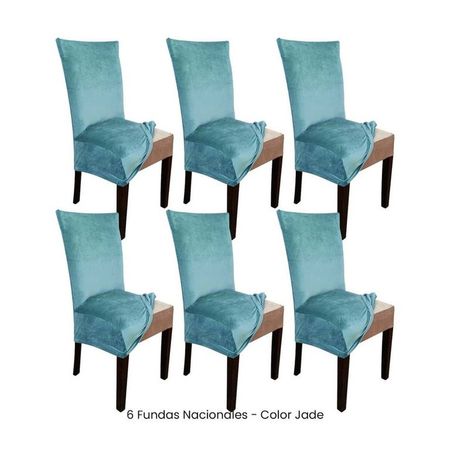6 Fundas Nacionales de Terciopelo para Silla Recta - Jade Verde Jade