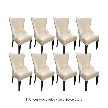 8 Fundas Nacionales de Terciopelo para Silla Princesa - Beige Claro Crema