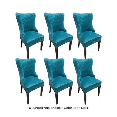 6 Fundas Nacionales de Terciopelo para Silla Princesa - Jade Dark Verde Jade