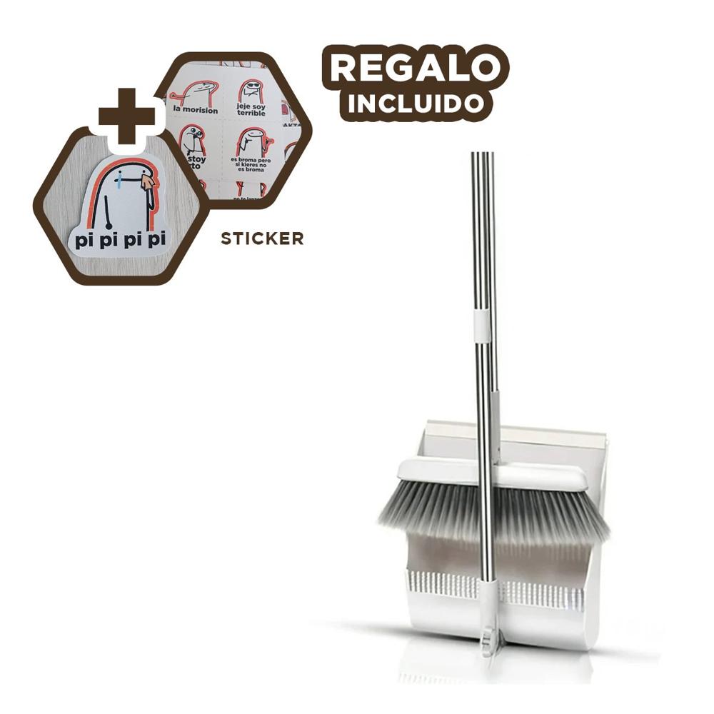 Solucionador Magico con Recogedor para Limpieza Constante de Casa Blanco Util Y Regalo Sticker