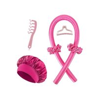 SET DE GORRO SATIN + ONDULADOR FUCSIA PREMIUM