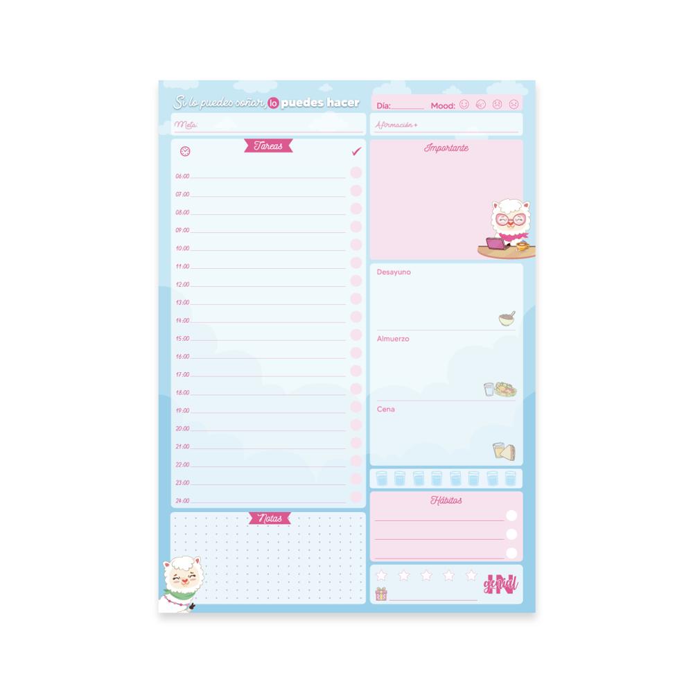 Planner diario Llamidreams Ingenial