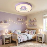 Panel LED Decorativo Para niños Gemita 72W E27 34cm Purpura 3 Colores de Luz