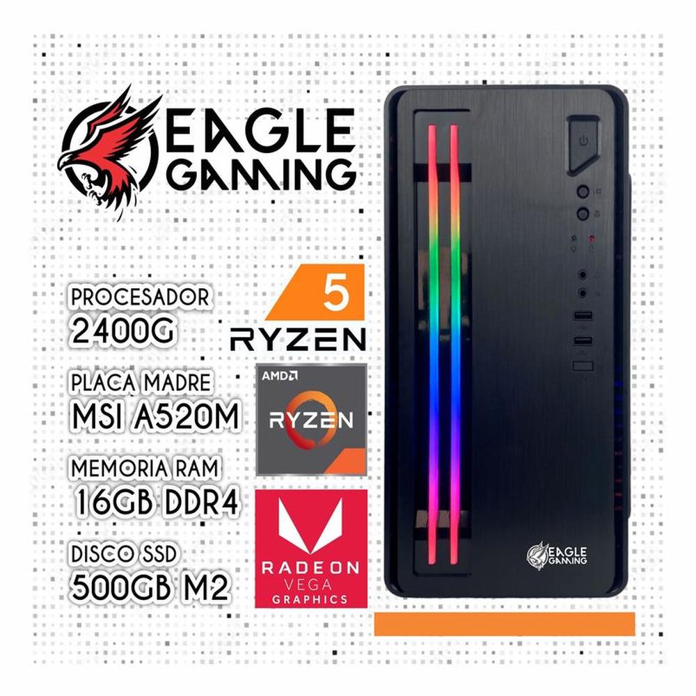 COMPUTADORA PC RYZEN 5 2400G -RAM 16GB - SSD 5000GB - SSD 500GB