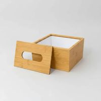 Dispensador de Pañuelos Diseño Madera Bambú Marrón Claro 313CL11