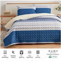Set de Cubrecama 2 pz con carnero de 5 Piezas + Set Sabanas + Fundas 100% Calidad - 2a