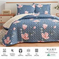 Set de Cubrecama 2 pz con carnero de 5 Piezas + Set Sabanas + Fundas 100% Calidad - 2d