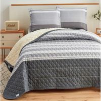 Set de Cubrecama QUEEN con carnero de 5 Piezas + Set Sabanas + Fundas 100% Calidad - 2R