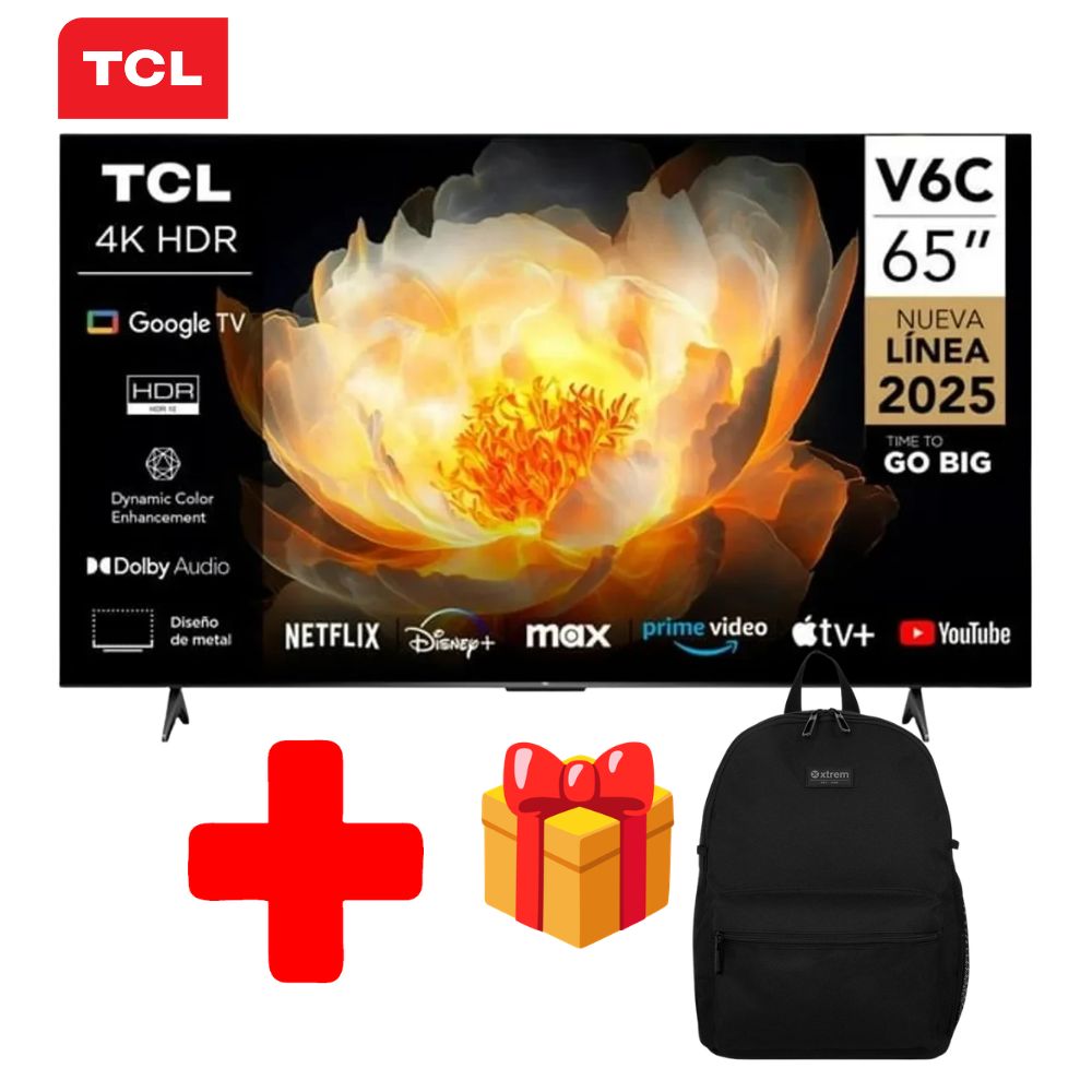 TELEVISOR TCL LED 65' UHD 4K SMART TV 65V6C MAS REGALO MOCHILA