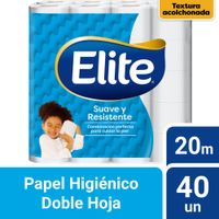 Papel Higiénico ELITE Suave y Resistente Doble Hoja Paquete 40un
