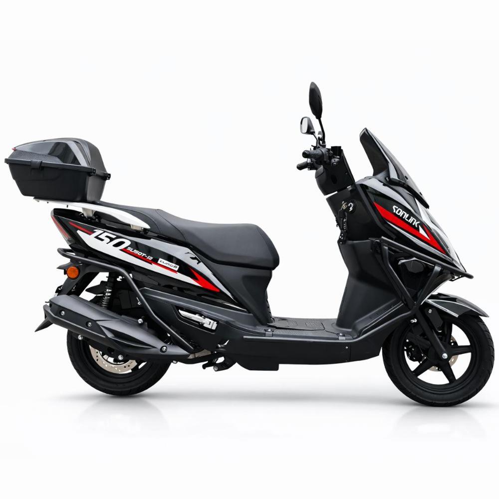 Moto Automátia Sonlink SL150 T13 150 cc 8.5 HP Negra Scooter Urbana con Frenos Disco