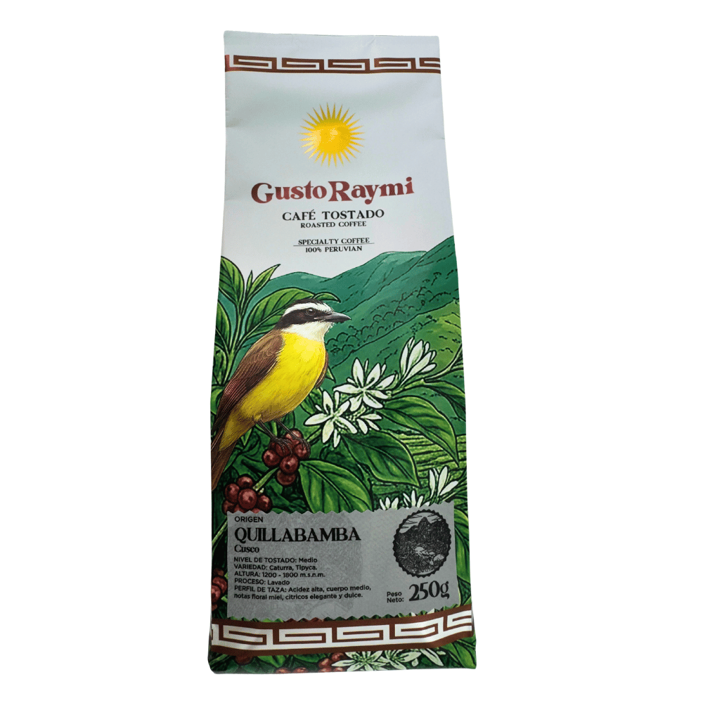 Café tostado orgánico origen Quillabamba Gusto Raymi 250g