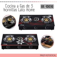 COCINA LALO HOME A GAS 3 HORNILLAS GK-1003GR