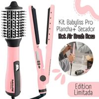 Set BabylissPro BNTPBKPP44PE Plancha Ionica y Cepillo Electrico Profesional